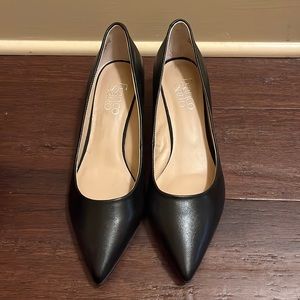 Franco Sarto Wedge Black leather 7.5 worn once